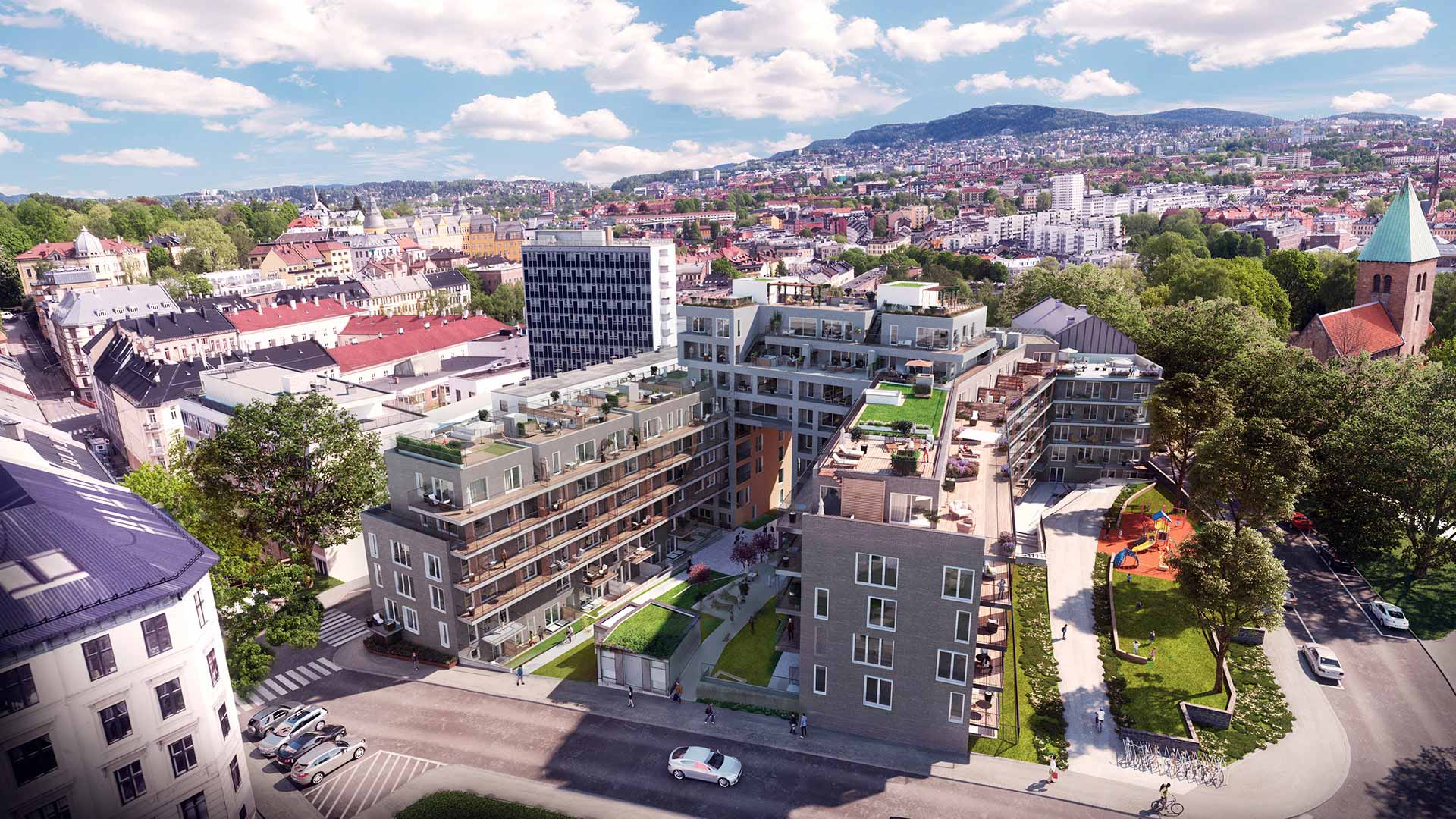 Fasade Akershøyden, Thon Eiendom