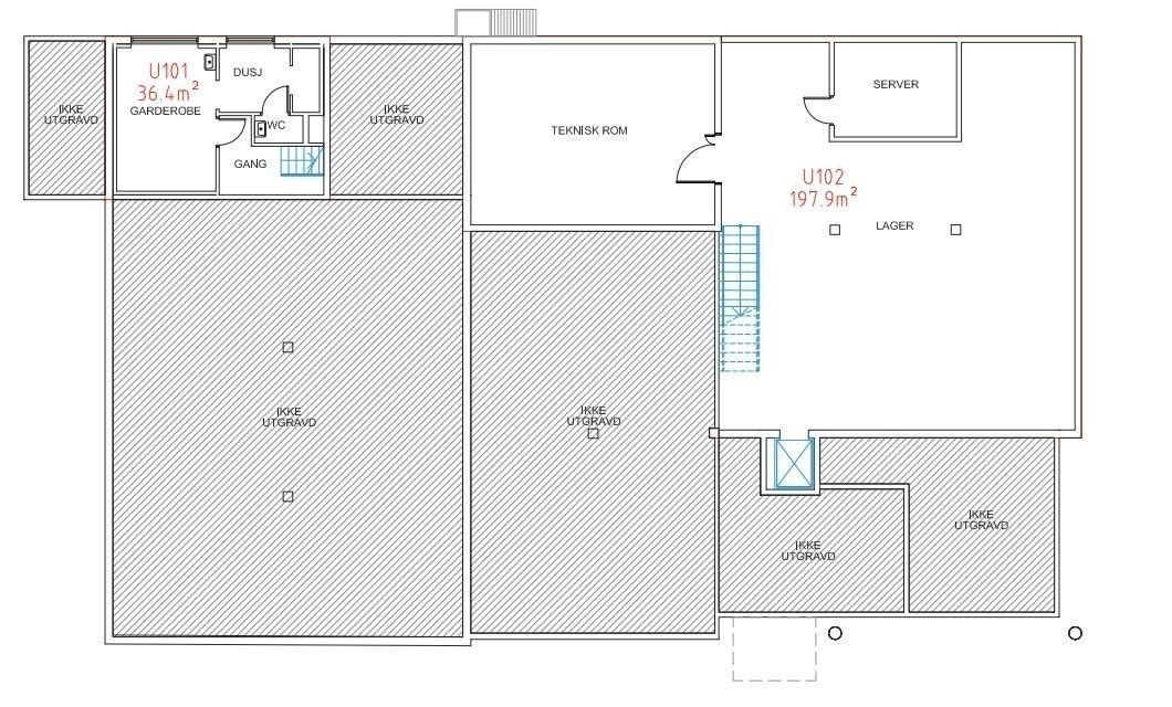 Dagens planløsning underetasje