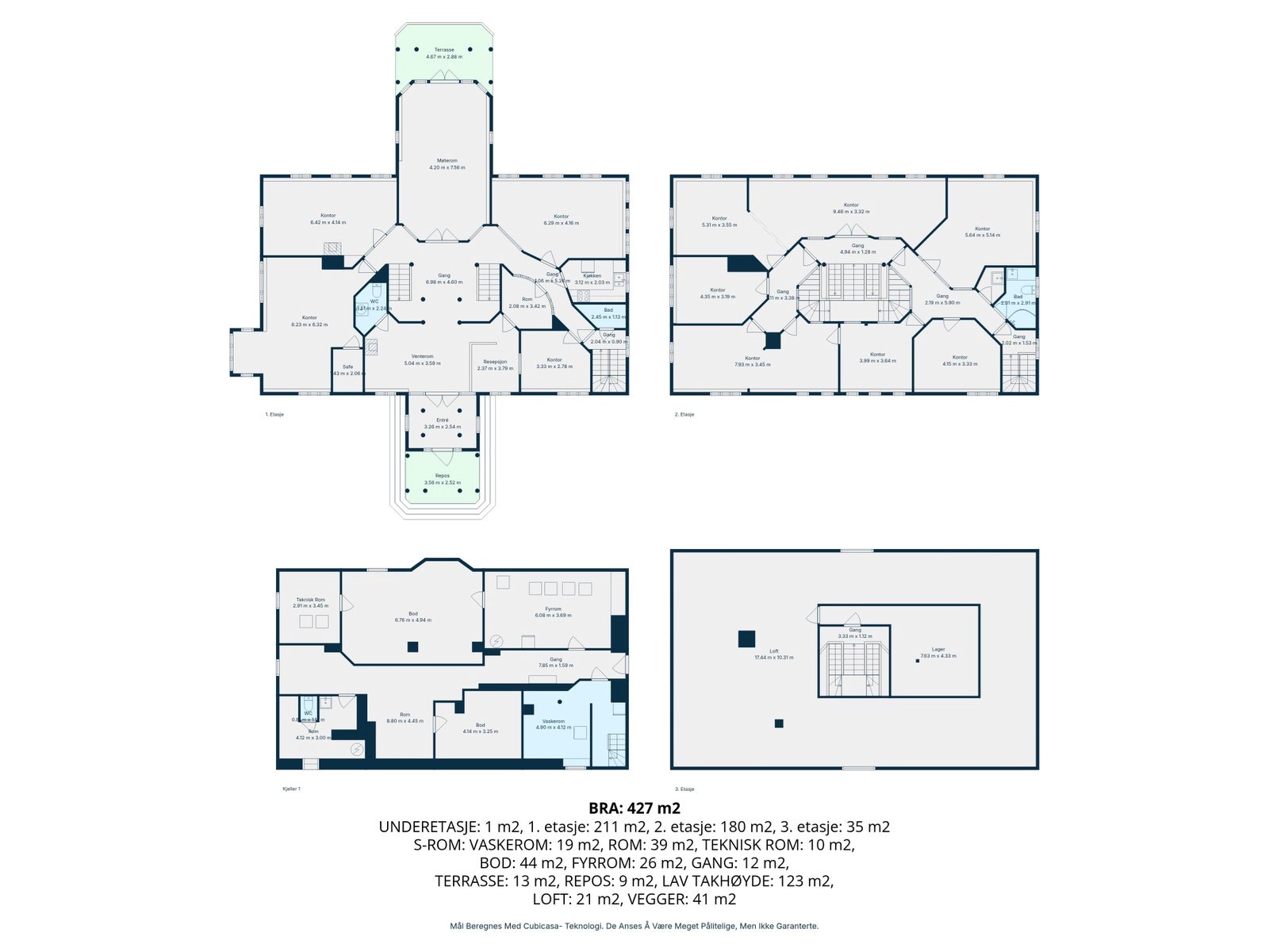 Plantegning, alle etasjer