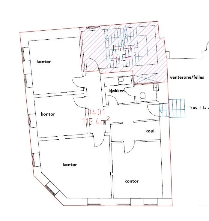 Lokalet ligger i 4.etg.