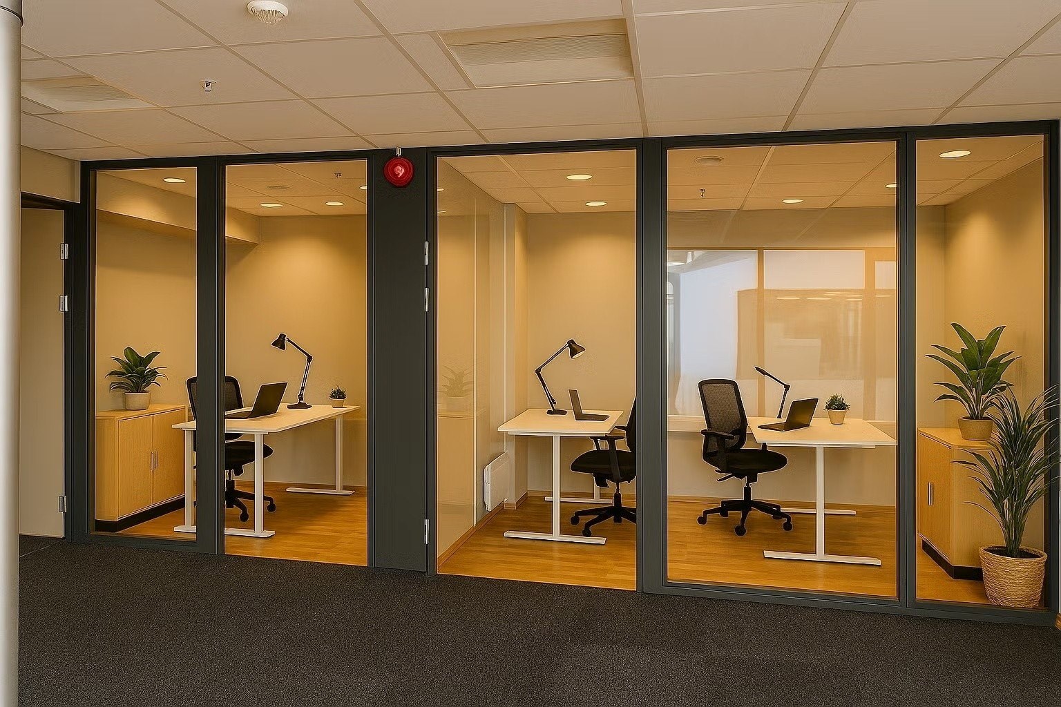 Egne kontorer og møterom med gode arbeidsforhold