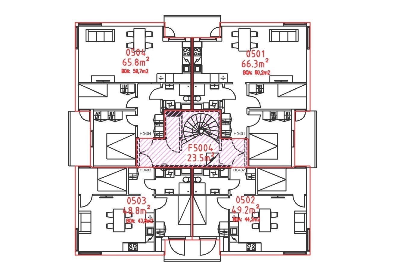 Plantegning 5. etg.
501 ledig.